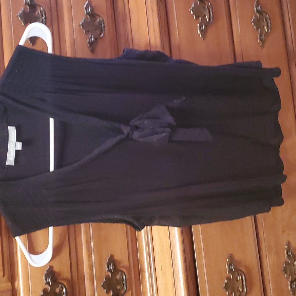 Sleeveless black blouse